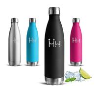 Gourde Isotherme, Gourde 500ml, Gourdes Inox, 24h Froid & 12h Chaud, sans Bpa, Bouteille Metal, Facile à Transporter, Bouteille d'eau pour l'École, Bureau, Camping, Sport, Voyage