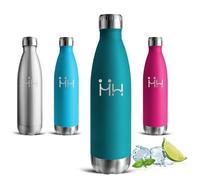 Gourde Isotherme, Gourde 500ml, Gourdes Inox, Sans BPA, Bouteille Reutilisable, 24h Froid & 12h Chaud, Gourdes Enfant Anti Fuite, Thermos pour l'École, Bureau, Voyage, Camping