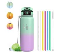 Gourde Isotherme - Gourde 750 ml - Thermos Avec Paille - Double Isolation - Gourdes Inox - Facile à Nettoyer - Bouteille Thermos, Bouteille d'eau pour École, Randonnée, Sport, Camping, Running