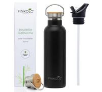 Gourde Isotherme Inox 750ml - Bouteille Isotherme Inox - 2 Bouchons Inclus - Gourde Inox Sport Avec Paille - Réutilisable - Sans BPA - Étanche - Bouteille d'Eau Metal
