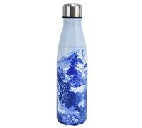 Gourde Isotherme Inox, Bouteille d'Eau 500ml, Noir Mat - Anti Odeur, Durable, Parfait Pour Sport et Randonnée (Montagne enneigée)
