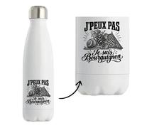 Gourde Isotherme J’peux pas je suis Bourguignon | Bouteille Inox Double Paroi 500 ml Froid 24 h Chaud 12 h | Sport Bureau Randonnée Vélo | Cadeau Homme Femme Anniversaire