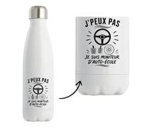 Gourde Isotherme J’peux pas je suis Moniteur d’auto-école J'peux pas minimaliste | Bouteille Inox Double Paroi 500 ml Froid 24 h Chaud 12 h | Sport Bureau Randonnée Vélo