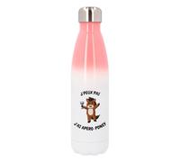 Gourde Isotherme "J'peux pas, j'ai apéro poney" - Acier Inoxydable, Double Paroi Sous Vide, Étanche - Disponible en Blanc, Rose ou Violet - Bouteille Réutilisable 500 ml (Rose)