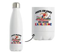 Gourde Isotherme Juste un gars qui adore l'athlétisme | Bouteille Inox Double Paroi 500 ml Froid 24 h Chaud 12 h | Sport Bureau Randonnée Vélo | Cadeau Athlète Homme Femme Anniversaire