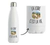 Gourde Isotherme La Loire c’est la vie | Bouteille Inox Double Paroi 500 ml Froid 24 h Chaud 12 h | Sport Bureau Randonnée Vélo | Cadeau Homme Femme Anniversaire