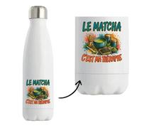Gourde Isotherme Le matcha c'est ma thérapie | Bouteille Inox Double Paroi 500 ml Froid 24 h Chaud 12 h | Sport Bureau Randonnée