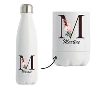 Gourde Isotherme Martine | Bouteille Inox Double Paroi 500 ml Froid 24 h Chaud 12 h | Sport Bureau Randonnée Vélo | Cadeau Homme Femme Anniversaire
