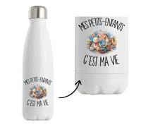 Gourde Isotherme Mes petits-enfants c'est ma vie | Bouteille Inox Double Paroi 500 ml Froid 24 h Chaud 12 h | Sport Bureau Randonnée Vélo | Cadeau Grand-père Grand-mère Homme Femme Anniversaire