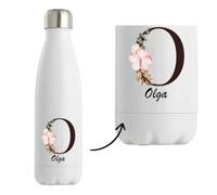 Gourde Isotherme Olga | Bouteille Inox Double Paroi 500 ml Froid 24 h Chaud 12 h | Sport Bureau Randonnée Vélo | Cadeau Homme Femme Anniversaire