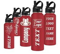 Gourde Isotherme Personnalisable Enfant avec Prénom Logo Gravée Thermos 350/530/700/950/1150Ml Bouteille Personnalisée avec Paille Couvercle Cadeau pour Ecole Sport Bureau
