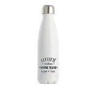 Gourde Isotherme personnalisable idée cadeau collègue Certifié Meilleur Homme de France | Bouteille Thermos 500 ml Texte à personnaliser