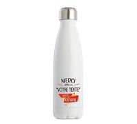 Gourde Isotherme personnalisable idée cadeau collègue Merci d'être aussi génial | Bouteille Thermos 500 ml Texte à personnaliser