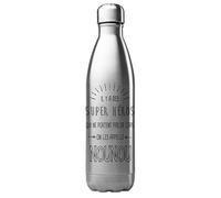 Gourde Isotherme Personnalisée 500 ml - Acier Inoxydable - Thermos Chaud/Froid - Bouteille Réutilisable Écologique - Cadeau Unique avec Prénom & Citation Nounou - Fabrication Française (N°1)