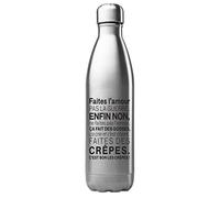 Gourde Isotherme Personnalisée 500 ml - Acier Inoxydable - Thermos Chaud/Froid - Bouteille Réutilisable Écologique - Cadeau Message amour/Je t'aime - Fabrication Française (N°4)