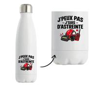 Gourde Isotherme Pompier Volontaire J'peux pas | Bouteille Inox Double Paroi 500 ml Froid 24 h Chaud 12 h | Sport Bureau Randonnée Vélo | Idée Cadeau Sapeur-Pompier Sapeuse-Pompière Noël Départ