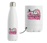 Gourde Isotherme Team prothésiste ongulaire | Bouteille Inox Double Paroi 500 ml Froid 24 h Chaud 12 h | Sport Bureau Randonnée Vélo | Idée Cadeau Noël Départ
