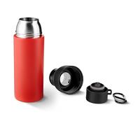 Gourde isotherme TROIKA INFUSE+ 550 ml avec fermeture une main, double paroi sous vide, double mousqueton, inox 201/304 qualité alimentaire, plastique rouge