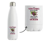 Gourde Isotherme Viticultrice Formidable | Bouteille Inox Double Paroi 500 ml Froid 24 h Chaud 12 h | Sport Bureau Randonnée Vélo | Idée Cadeau Vigneronne Noël Départ