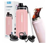 Gourde Isotherme WESSPER - ActiveMax Steeline - Acier inoxydable - 1000ml - Rose