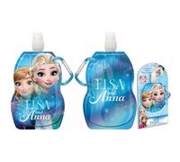 Gourde La Reine Des Neiges Frozen Disney 400-500 Ml (Sans Bpa) Pliable Avec Mousqueton (Réutilisable, Accrochable, Lavable, Congelable) Multicolore