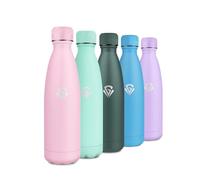 Gourde Métal 500ml, Gourde Isotherme Réutilisable en Inox, Bouteille d'eau Double Paroi sans BPA, Bouteille Isotherme Étanche pour Sport, Bureau, École, Yoga, Camping, Randonnée, Voyage, École