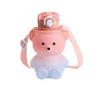 Gourde motif ours Kawaii - Couleur dégradée - Mignon canard - Sans BPA - Avec paille et sangle - Portable - Anti-fuite - Pour enfants - Sports de plein air - Voyage - E (800 ml)