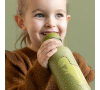 Gourde personnalisable enfant - Trixie verre plastique enfant personnalisé (500 ml, 100% acier inoxydable) (Dino)