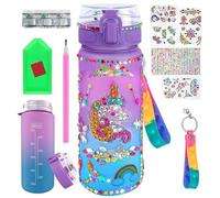 Gourde Personnalisable Licorne pour Enfant | Kit Complet avec Accessoires, Stickers | 60 cl sans BPA | Diamond Painting, Activité Ludique Fille Garçon | Cadeau Anniversaire, Noel | OriginalCorner®
