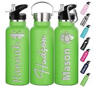 Gourde Personnalisée Avec Paille 350ml 750ml Nom Gravé Logo Bouteille Isotherme Bouteille d'eau Personnalisée En Acier Inoxydable Cadeau pour l'École Le Sport Le Bureau l'Extérieur