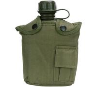 Gourde plastique militaire fosco avec housse vert armée 1l