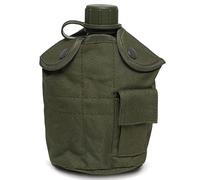 Gourde portable anti-fuite en aluminium de 1 L avec bouchon en polyéthylène et pochette Oxford, bouteille d'eau polyvalente pour le camping, la randonnée, l'alpinisme et les activités de plein ai