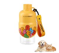 Gourde Portable Chien Chat, 500 ML Distributeur d'eau avec Mousqueton Animaux, Bouteille avec Bol Intégré Anti-débordement, pour Promenade Randonnée Camping, Excursion