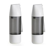 Gourde Portable pour Chien 350ml avec Récipient Nourriture 120ml Anti Fuites sans BPA pour Randonnée Voyage Parc Promenade(White 2pcs)