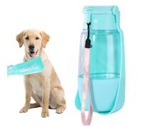 Gourde Portable pour Chien,Distributeur d'eau de 350 ML avec Récipient de Nourriture de 150 ML pour Chiens,Promenades en Plein Air,Randonnées,Voyages