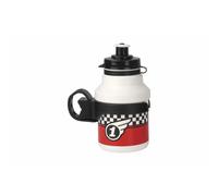 Gourde + porte-Gourde bouchon à clipser Polisport Race Blanc