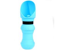 Gourde pour Chien Chien Pliable 550ml Léger Alimentaire Distributeur d'eau pour Animaux Antifuite sans BPA pour Randonnée Voyage Parc Promenade(Blue)