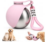 Gourde pour chien en acier inoxydable 285 ml | Gourde pour chien en déplacement, anti-fuite, avec gamelle pliable en silicone pour petit chien, chat, voyage, camping