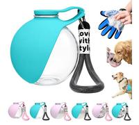 Gourde pour Chien Portable 285ml, Bouteille De 2 en 1 Bouteille d'eau Portable pour Chien, Livré avec Un Bol en Silicone, IdéAl pour Les Promenades en Plein Air (Blu-trasparente)