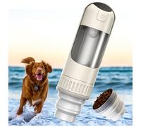 Gourde pour Chien Promenade, 2 en 1 Bouteille d'eau avec Gamelle Pliable pour Chien Gourde Chien Pliable Gourde Chien pour Les Sorties,la Marche Quotidienne,Les Voyages,Le Camping,White