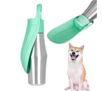 Gourde pour chiens pendant les promenades - Distributeur anti-goutte avec bol portable pour animaux domestiques - Distributeur portable anti-goutte en acier inoxydable 750 ml pour voyage camping
