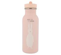 Gourde pour enfant, personnalisable, pour fille, avec nom, pour fille, Trixie lapin, rose, 500 ml (lapin, bouteille de 500 ml)