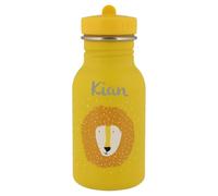 Gourde pour enfant personnalisée avec nom, motif lion Trixie, 350 ml, en acier inoxydable, anti-fuite, bouchon adapté aux enfants, avec sac à dos en option