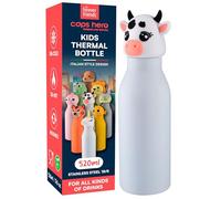 Gourde pour Enfants Isotherme sans BPA 520ml Acier Inoxydable - CapsHero Vache Cow Cora Bouteille Réutilisable Anti-Odeurs Double Paroi 230x70mm - Chaud 12h Froid 24h - Collection My Forever Friends