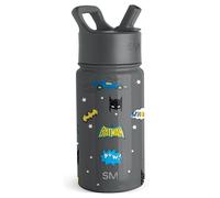 Gourde pour Enfants Simple Modern Summit avec Couvercle à Paille | Tasse Isotherme Harry Potter en Acier Inoxydable pour Filles, Garçons, École | 415 ml | Batman POW!