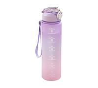 Gourde pour le sport - 1 l - En plastique - Anti-fuite - Convient pour les boissons gazeuses - Pour fitness, gym, vélo, yoga, extérieur - Violet