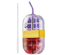 Gourde Réutilisable avec Bac à Glaçons - Bouteille Réutilisable 2-en-1 Avec Paille - Bac à Glaçons Domestique Sans Contact,Cuisine Bureau Voyage Plein Air Camping Randonnée Pique-nique Cocktail Fitnes