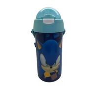 Gourde - Sonic the Hedgehog - 500 ml - Capuchon rabattable - Sangle - Plastique