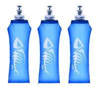 Gourde Souple, Flasque Running de 500 ML, 3 Pièces Gourde Souple Pliable en TPU, Soft Flask, Bouteille d'eau Souple pour la Course À Pied, Le Cyclisme, la Randonnée, l'escalade, la Moto, Bleu