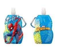 Gourde Spider-Man Marvel 400-500 Ml (Sans Bpa) Gourde Pliable Avec Mousqueton (Réutilisable, Accrochable, Lavable, Congelable) Multicolore